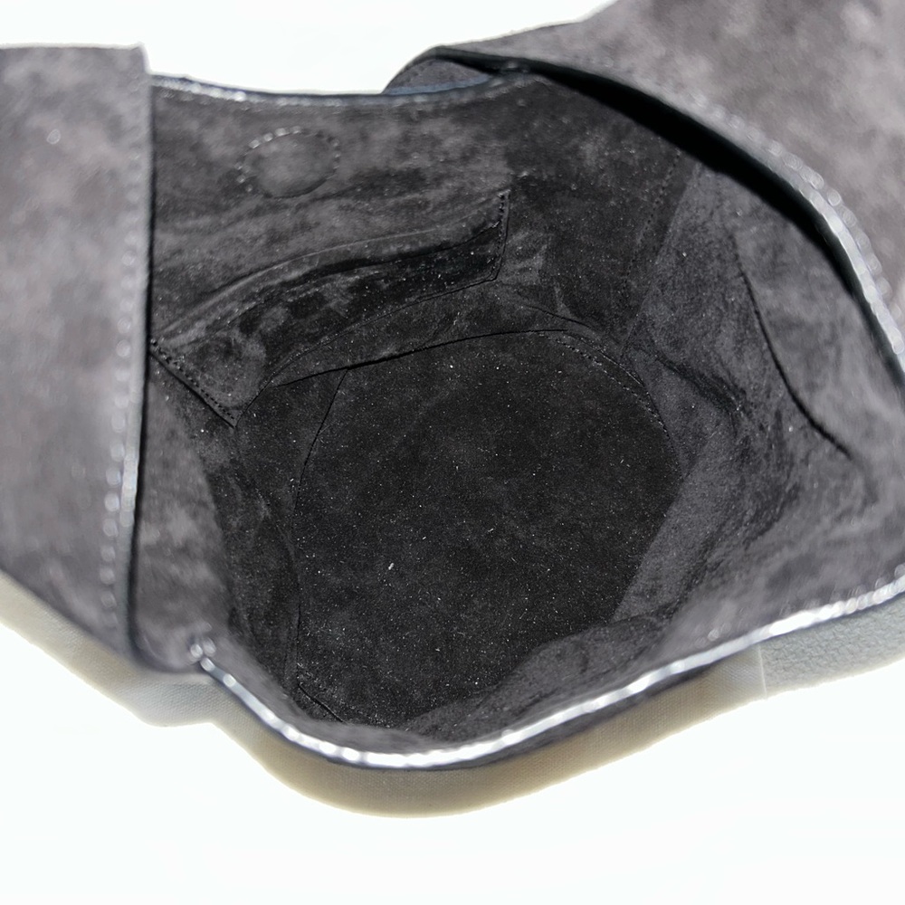 Reformation Small Silvana Bucket Bag, Black Suede - Picture 8 of 10